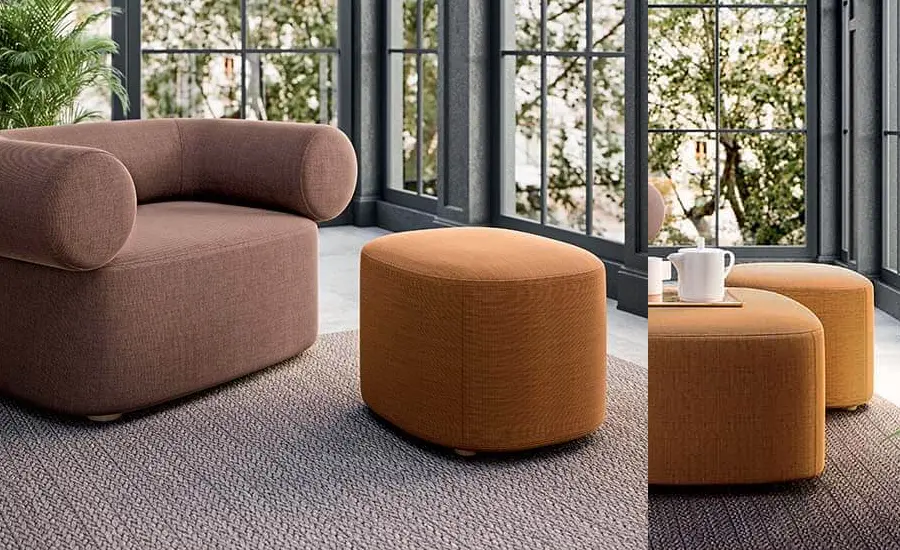 ABBEY Italian designed soft Poufs, enriched with handcrafted visible stitching 5 ABBEY Italian designed soft Poufs, enriched with handcrafted visible stitching - Image 5