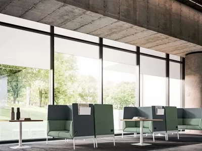 ACCORD Italian designed High Back Seating, steel or beech frame, removable cushions