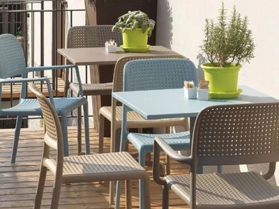 BORA Bistrot One piece polypropylene chair with arms,  non-slip feet, Recyclable