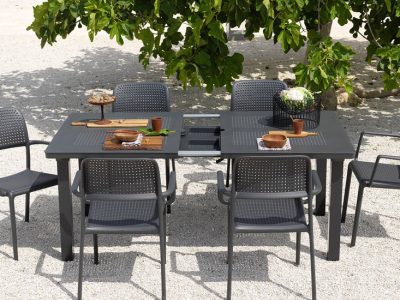 BORA One piece polypropylene chair with arms,  non-slip feet, Matt,  Recyclable.