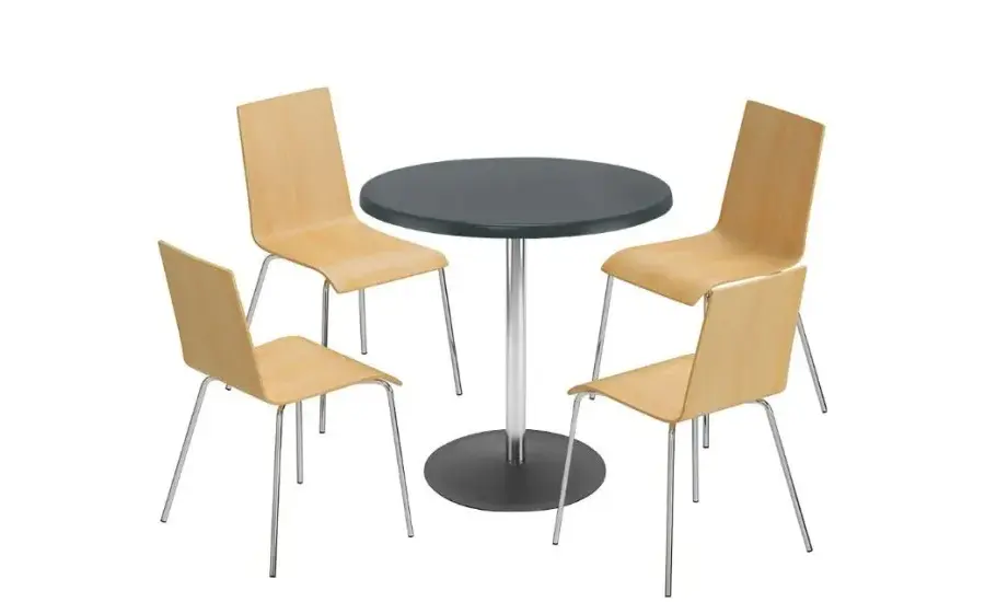 CAFE VII Bistro chair with chrome legs and one piece plywood seat and backrest. 2 CAFE VII Bistro chair with chrome legs and one piece plywood seat and backrest. - Image 2