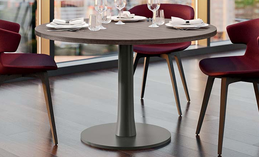 T06 Round Canteen Table, 120mm Diameter. Melamine or Glass Table Tops 3 T06 Round Canteen Table, 120mm Diameter. Melamine or Glass Table Tops - Image 3