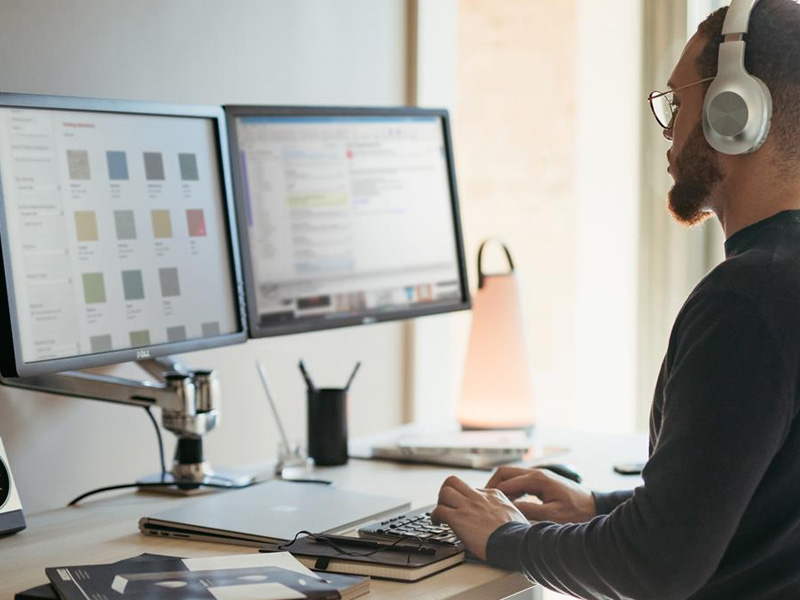 LX Dual Heavy Duty Monitor Arms, Cables Hidden, Patented Ergonomic Positioning. 3 LX Dual Heavy Duty Monitor Arms, Cables Hidden, Patented Ergonomic Positioning. - Image 3