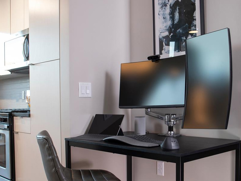 LX Dual Heavy Duty Monitor Arms, Cables Hidden, Patented Ergonomic Positioning. 2 LX Dual Heavy Duty Monitor Arms, Cables Hidden, Patented Ergonomic Positioning. - Image 2