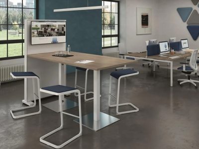 GREKO Twin Pedestal High Table, with optional Multimedia & TV box system