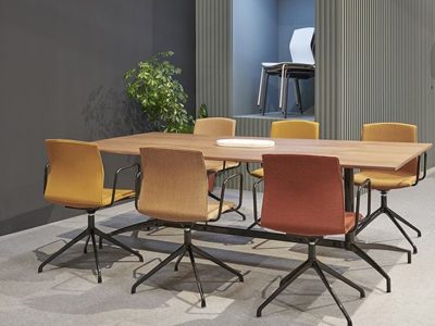 Kabi Meeting/Boardroom Chair, Metallic Finish, Various Leg Options