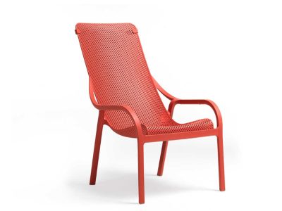 Net Lounge One Piece Polypropylene Chair. Non Slip Feet, Matt Finish, Recyclable