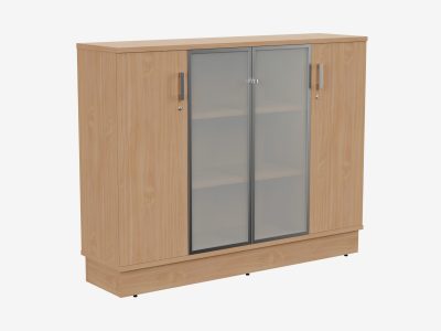 Grand Executive Wooden Cabinet (2 Wooden Doors, 2 Glass Doors)