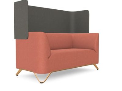 Profim SoftBox 2-Seat Sofa with Armrest and Wall - Model 21W