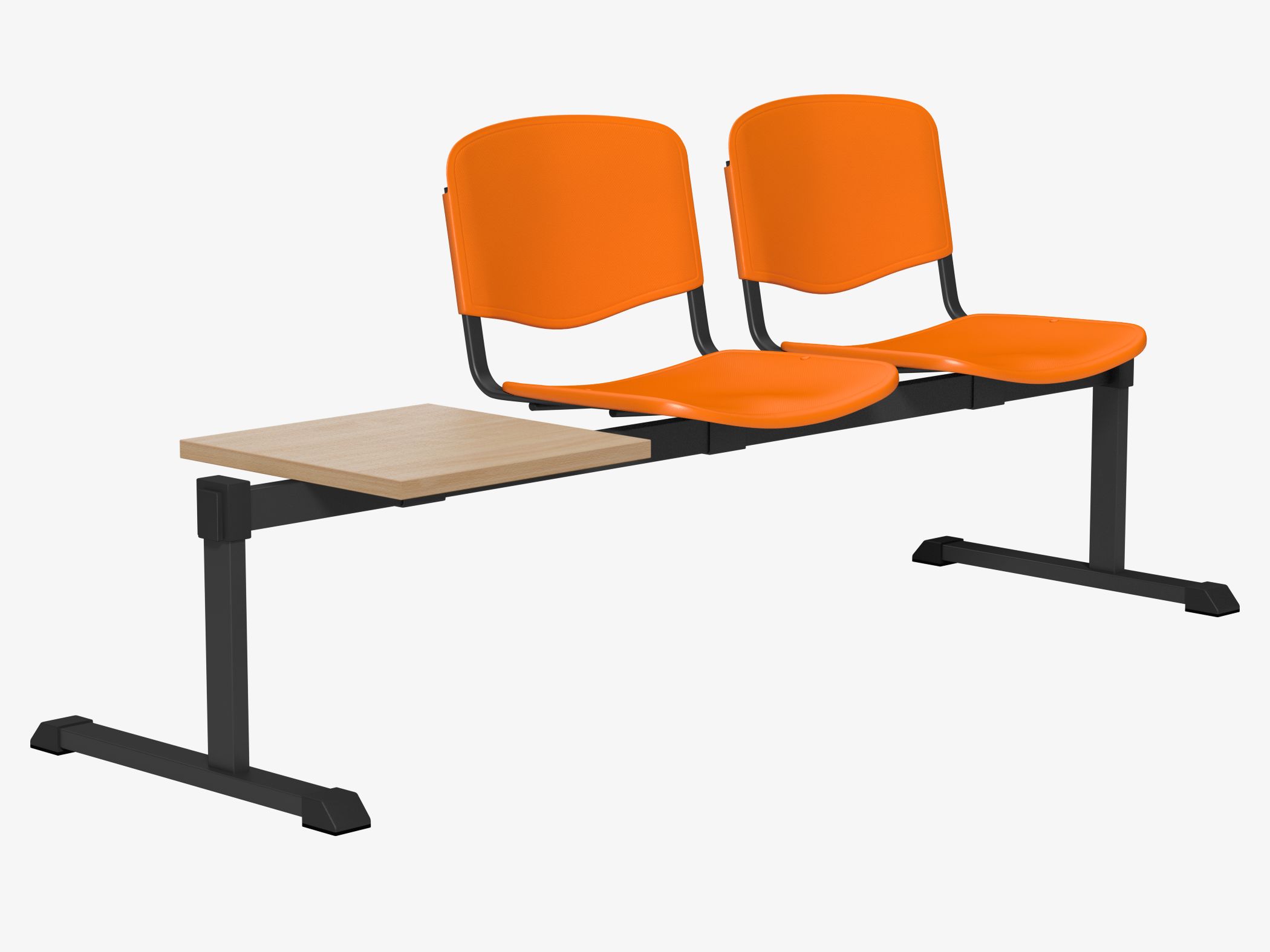 OI Series Beam Seating with Table in Plastic Finish 1 OI Series Beam Seating with Table in Plastic Finish