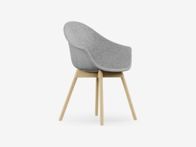 Noti Mamu Moulded fleece Chair, Wooden Legs