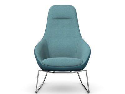 ARIA Lounge Chair with Skid Metal Base