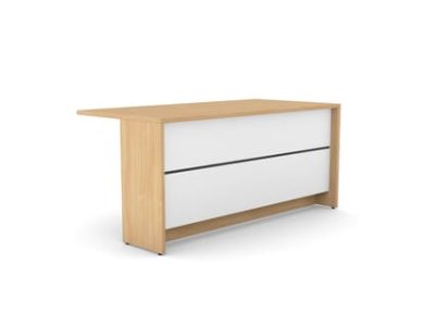Linus Module 08 Modular Wooden Low Reception Desk Straight Unit