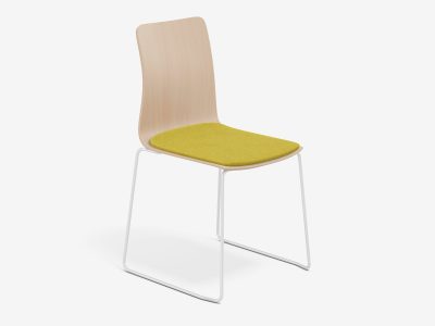 Linar Plus Wooden Chair with Cushion, with Cantilever Frame