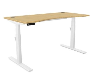 Leap Electronic Height Adjustable Single Desk Bamboo