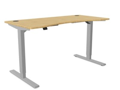 Zoom Height Adjustable Single Desk Bamboo Top
