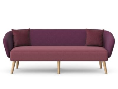 ASPECT - Three Seat Sofa with Wooden Legs
