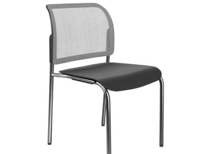 Bit Plastic Seat and Mesh Backrest Chair, 4-Legged Frame - Model 555H