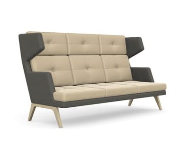 Profim October Soft Seating 3 Seat Sofa with High Backrest