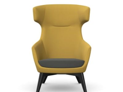 AVA Lounge Chair with 4 Wooden Legs