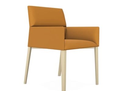 Profim Chic Air C20HW Low Backrest Chair with Wooden Legs and Armrests