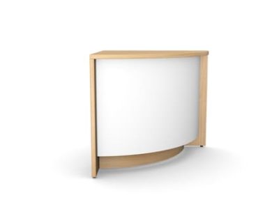 Linus Module 09 Modular Wooden Low Reception Desk Curved Unit
