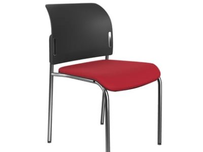 Bit Upholstered Seat and Plastic Backrest Chair, 4-Legged Frame - Model 560H