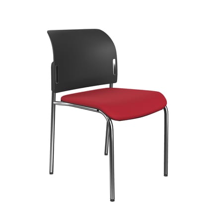 Bit Upholstered Seat and Plastic Backrest Chair, 4-Legged Frame - Model 560H 1 Bit Upholstered Seat and Plastic Backrest Chair, 4-Legged Frame - Model 560H