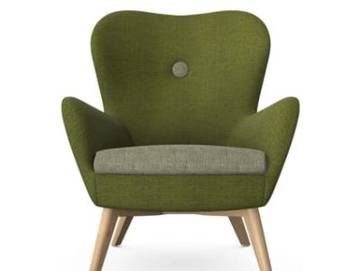 RUBI Lounge Chair with 4 Wooden Legs