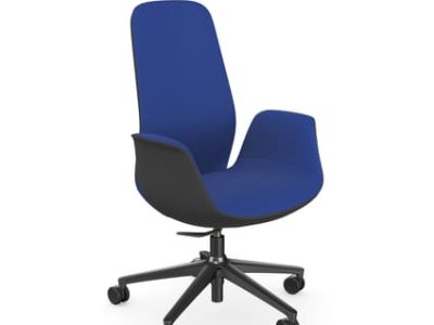 Ellie High Backrest Swivel Armchair with 5 Star Base