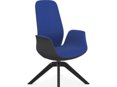 Ellie High Backrest Swivel Armchair with Wooden Frame