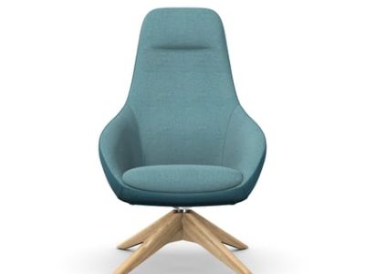 ARIA Lounge Chair with Pyramidal Wooden Base