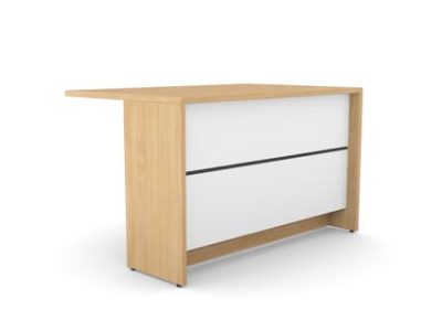 Linus Module 05 Modular Wooden Low Reception Desk Straight Unit