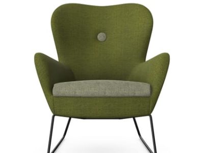 RUBI Lounge Chair with Skid Metal Base