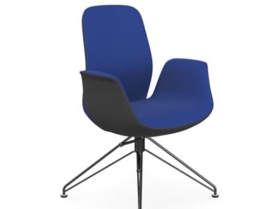 Ellie Low Backrest Swivel Armchair with Wire Frame