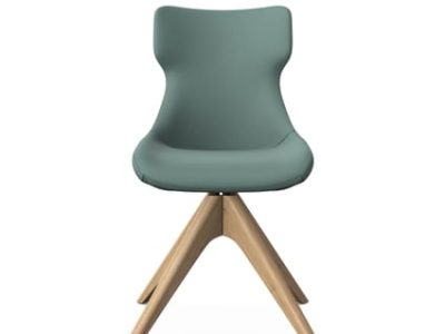 NOVA Breakout/Meeting chair with Pyramidal Wooden Base