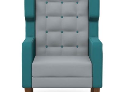 MILES Upholstered Wingback Armchair with Wooden Legs