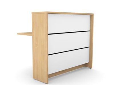 Linus Module 02 Modular Wooden High Reception Desk Straight Unit