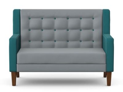 MILES Upholstered Two Seat Sofa with Wooden Legs