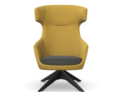 AVA Lounge Chair with Pyramidal Wooden Base