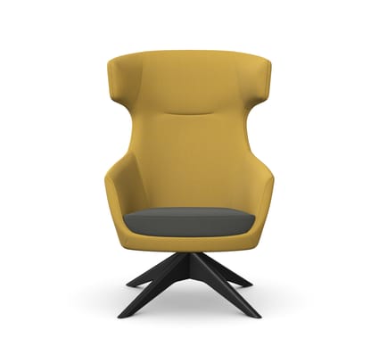 AVA Lounge Chair with Pyramidal Wooden Base 1 AVA Lounge Chair with Pyramidal Wooden Base