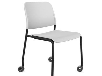 Zoo Plastic Seat and Backrest Chair with 4-Legged Frame on Castors - Model 522HC