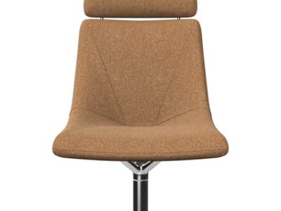 REMI Large Reception/Lounge Chair with Headrest, 4 Star Aluminium Base