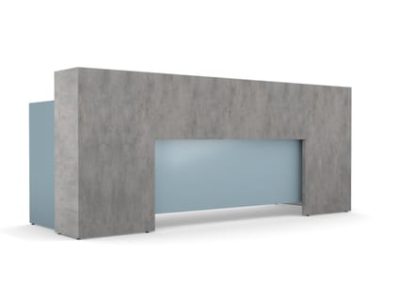 Block Concrete Reception Desk with LED Lighting