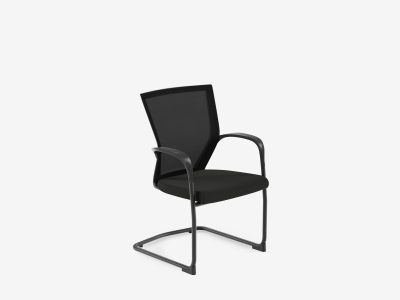Marina Meeting Chair, Upholstered Padded Seat with Mesh Backrest