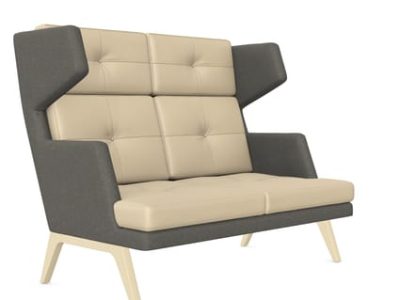 Profim October Soft Seating 2-Seat Sofa with High Backrest