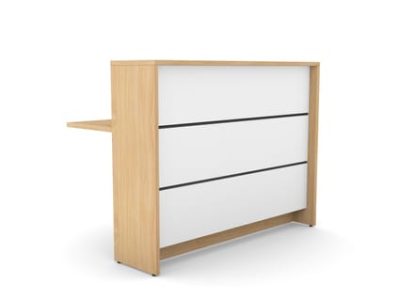 Linus Module 03 Modular Wooden High Reception Desk Straight Unit