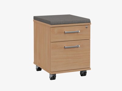 Kito Wooden Underdesk Mobile Pedestal with Cushion