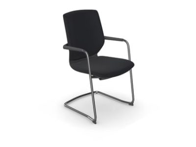 Y.88 Black Meeting Room Chair with Cantilever Legs