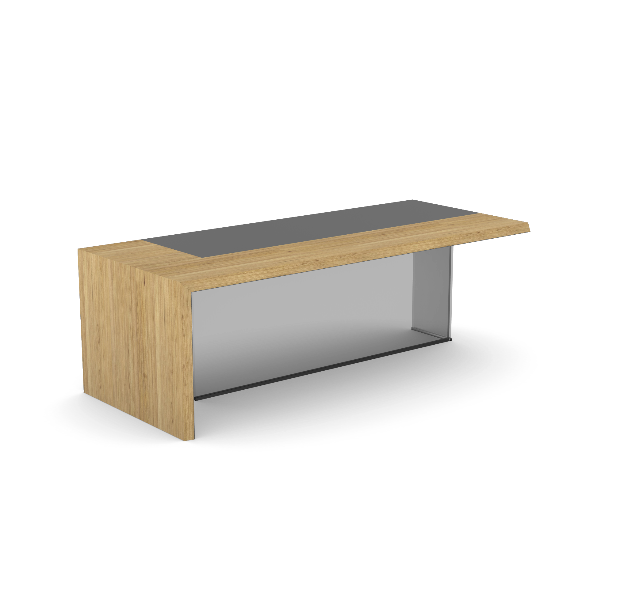 Soreno Executive Wooden Desk with Transparent Tempered Glass Leg 1 Soreno Executive Wooden Desk with Transparent Tempered Glass Leg